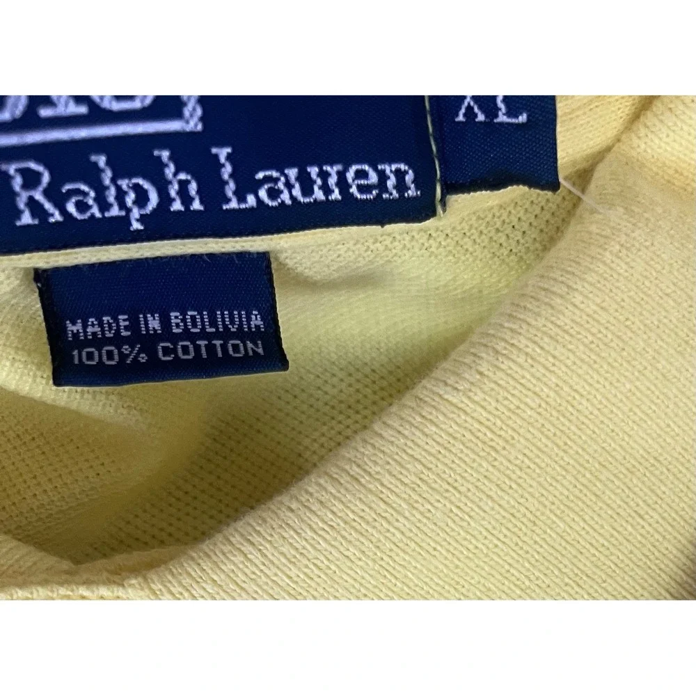 New Polo Ralph Lauren Polo Shirt Mens XL Yellow Short Sleeve Pique Oxford Pony